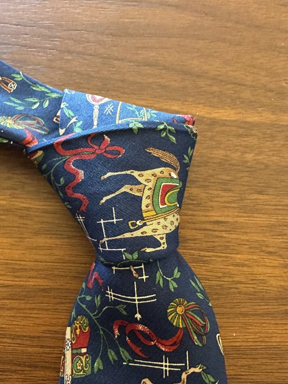 Salvatore Ferragamo Navy Multicolor Novelty Silk Tie